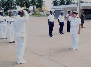 Gold Rover Captain salutes Guard Commander