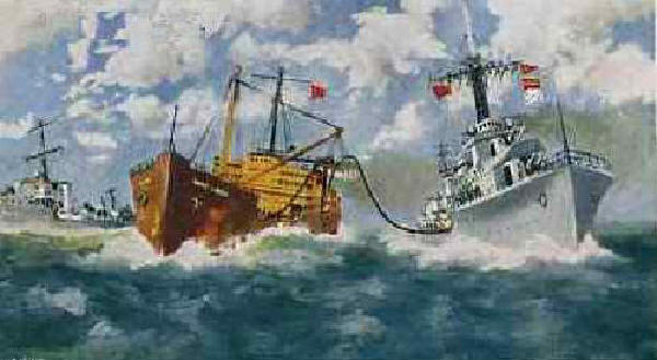 RFA Wave Laird RAS's with HMS Scorpion RFA Wave Laird RAS's with HMS Scorpion