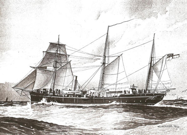 HMS Thrush in 1892 by W Fred Mitchell before entering RFA Service HMS Thrush in 1892 by W Fred Mitchell before entering RFA Service