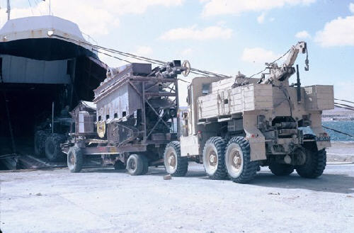 Pushing plant onboard at Tobruk