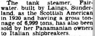 Fairwater Press Cutting 1953