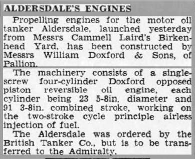 Press Cutting 8 7 37 Aldersdale