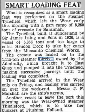 Press Report Sunderland Daily Echo re Birchol 1