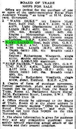 Press cutting Times WLaird WDuke Surf Patrol 1969