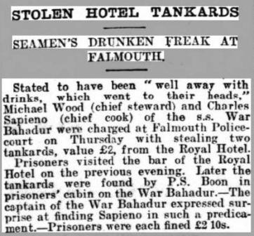 War Bahadur Chief Steward and Chief Cook