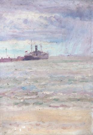 Painting of the RRS Discovery 11